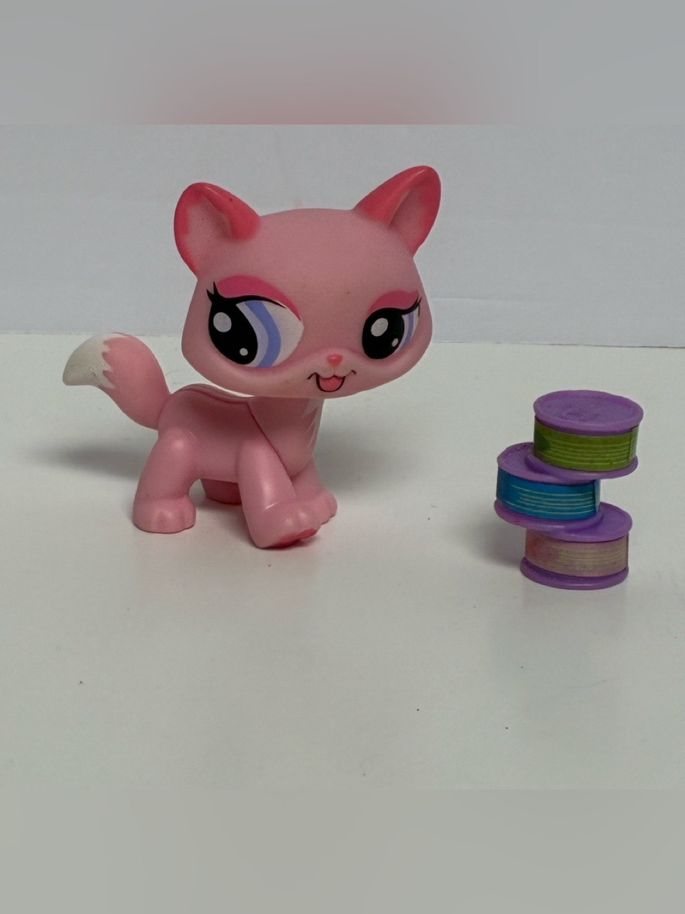 Littlest Pet Shop #1312 Pink Destiny Cat LPS Tuna Cans